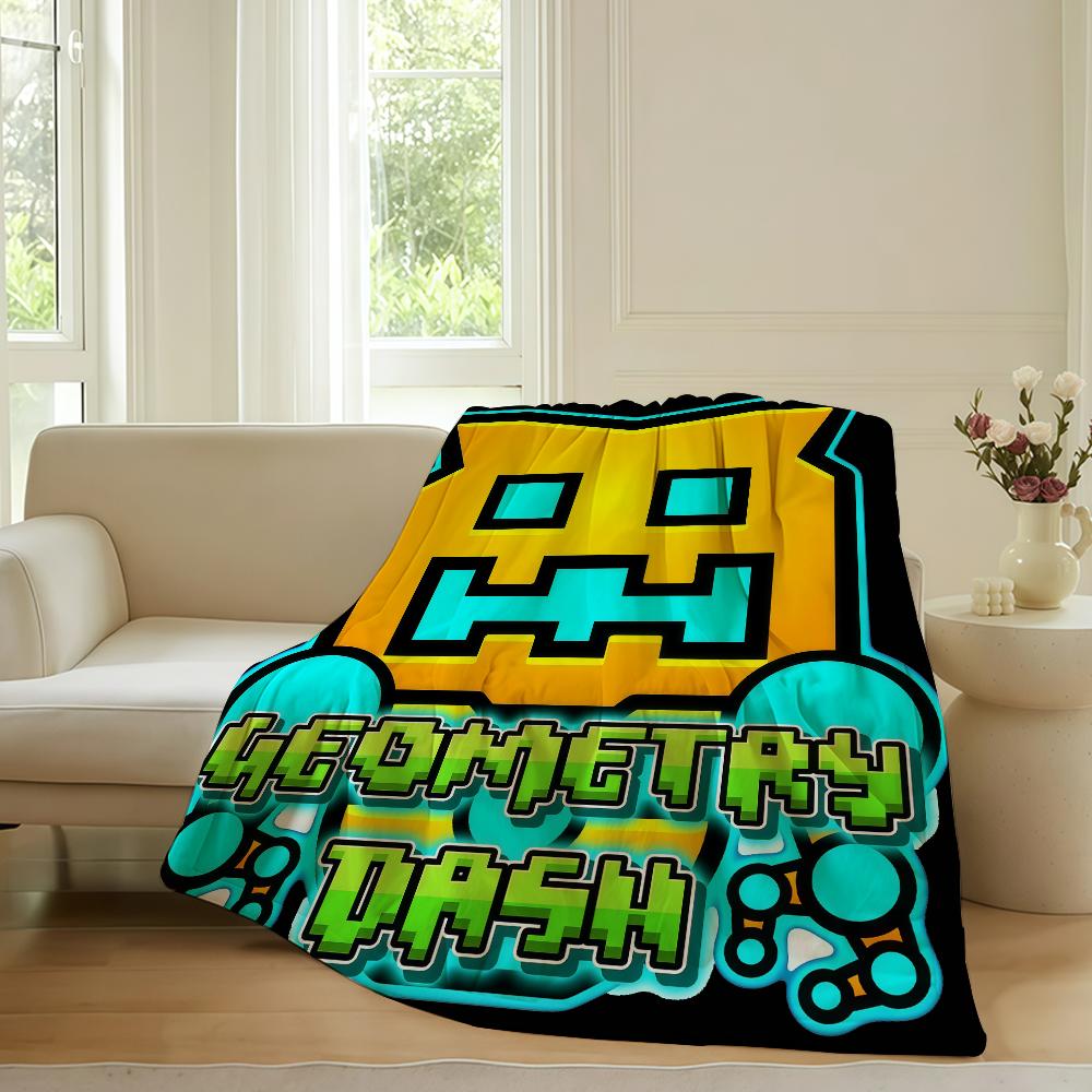 Video game G Geometry D Dash Blanket For Sofa Office Bed Plane Travel Sleep Read Relax Camping Soft And Warm