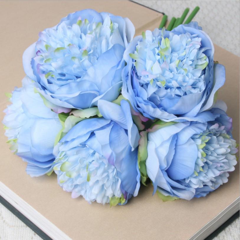 

European Style Five-Head Peony Bouquet: Decorative Faux Wedding Flowers