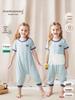 Shangbao Mai Children's Modal Double-Layer Belly Protection Onesie Pajamas Short Sleeve, Medium & Large Baby Sleepwear