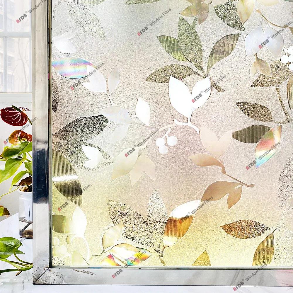 3D-Regenbogen-Fensterfolie, Sichtschutz, Buntglas, UV-Schutz, Fensteraufkleber für Zuhause, statisch haftender Kleber, Wärmeregulierende Glasfolie