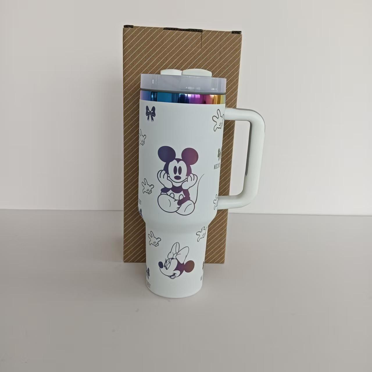 40oz Mickey Stainless Steel Ice Buster Thermos Cup with Handle for Car, Home, or Office 1200ML белый