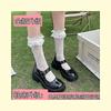 Round Head Small Leather Shoes Women's British Style Small Fragrant Style Japanese Jk Uniform Black Platform One-word Buckle Mary Jane Shoes Singl
