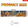 Merry Christmas Yard Sign Party Banner, Snowman Cabin Christmas Tree Pattern, Polyester Outdoor Garden Fence Prop