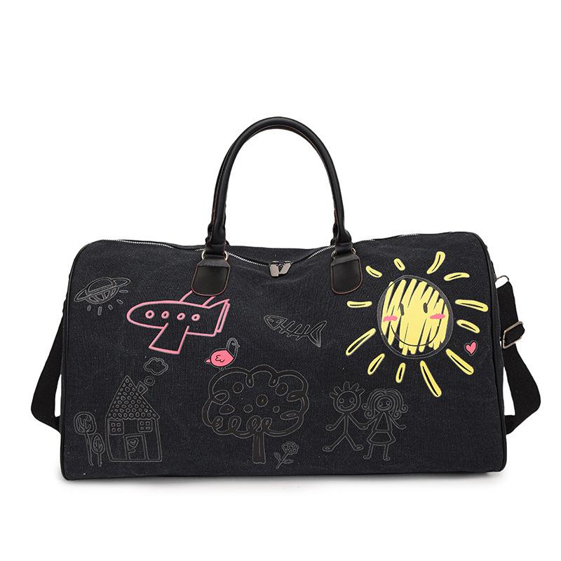 

Large Capacity Short Distance Travel Bag Company Souvenir, Unisex Fitness Handbag, Printed Diagonal Cross Bag One size fits all чёрный