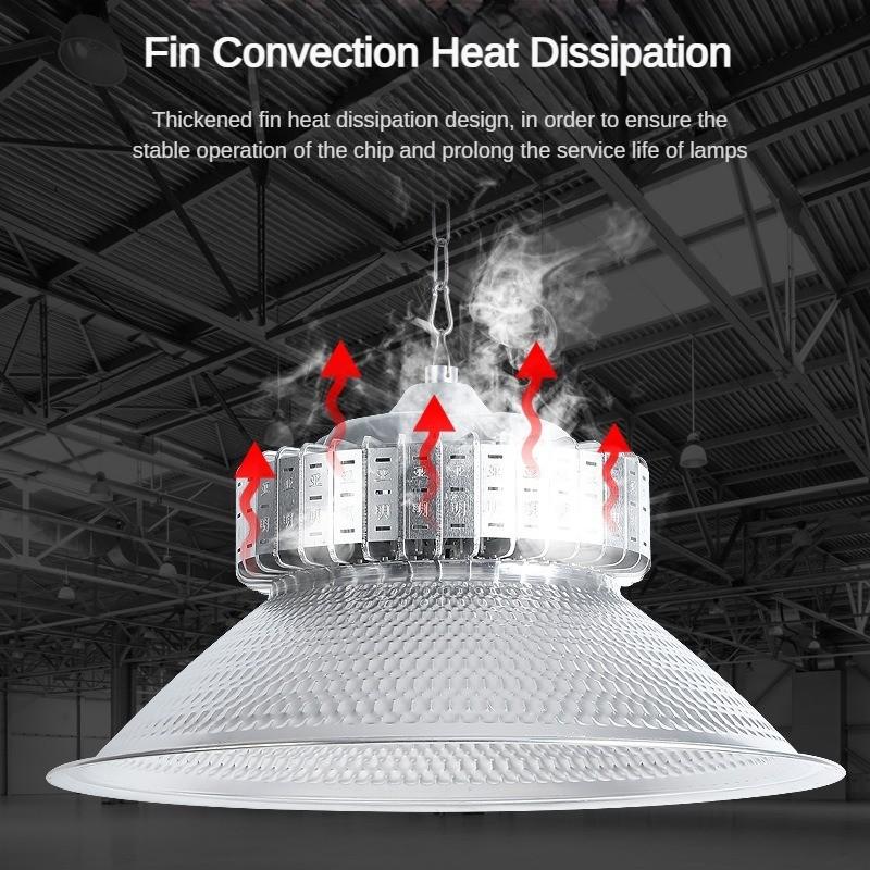 100W/150W/200W/250W/300W Waterproof Pendant Lamp Factory Lamp Industrial Mining Light Led Finned Energy-saving High Brightness Warehouse Lighting