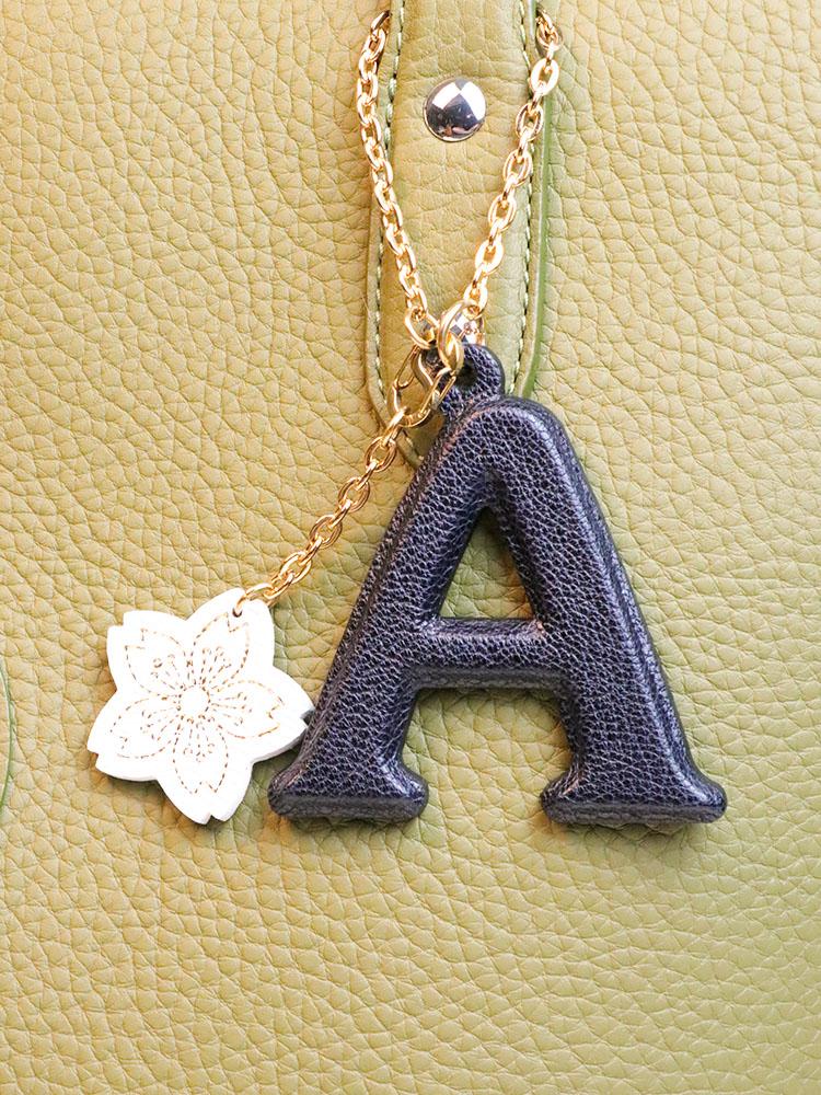 VAOM Initial Leather Charm Keyholder_Blue (B Type)