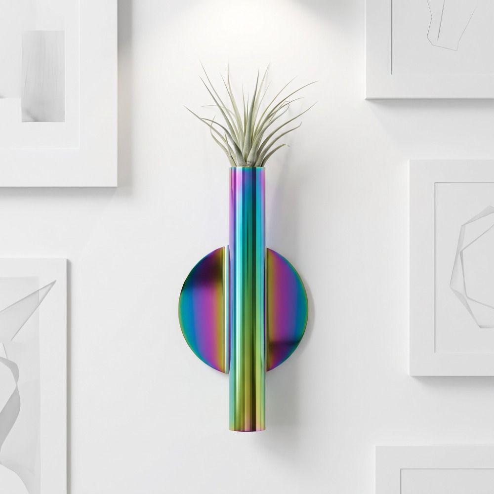Self Adhesive Wall Mounted Vase DIY Hanging Vase Floral Bouquets Holder Flower Holder Home Decor