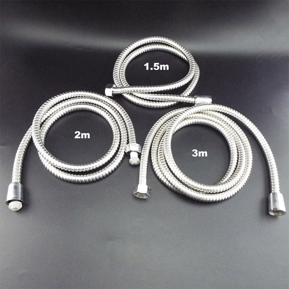 Flexible Shower Hose Tube 1.5/2/3m Long for Home Bathroom Shower Water Hose Extension Plumbing Pipe Pulling Stainless Steel