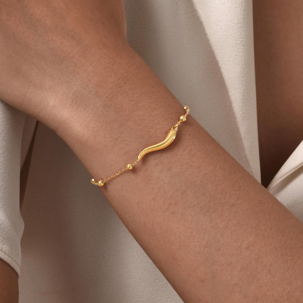 Simple Fashion Women'S Jewelry Stainless Steel Pepper Gold Bracelet 2303