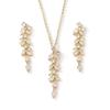RAKOL Korean Style Fresh Floral Bridal Jewelry Set - Women's Zirconia Micro-Paved Earrings & Necklace