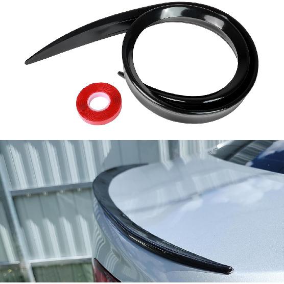 4Ft Universal Rear Spoiler For Cars: Gloss Black Universal Spoiler Wing For Trunk/Rear Window/Car Roof Joint For Tesla Honda Nissan Kia BMW And Most