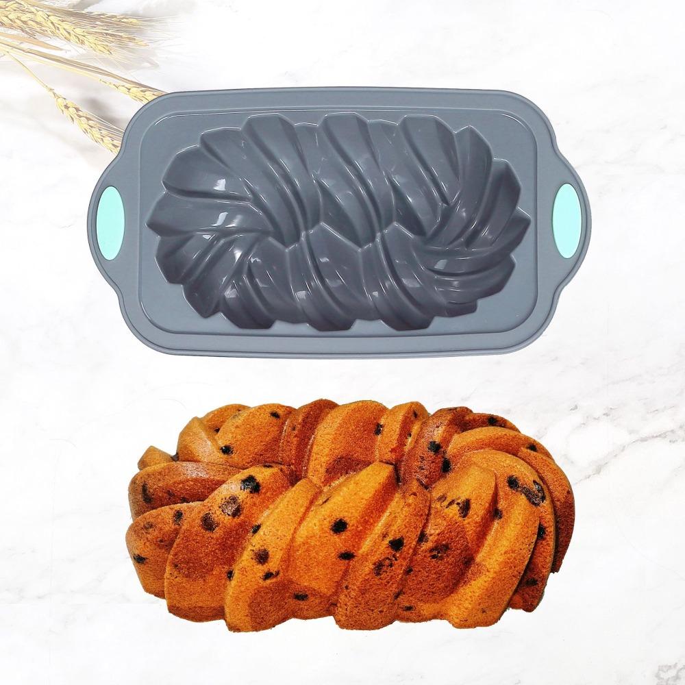 

Силиконовая форма для выпечки хлеба с цветочным/спиральным узором, прямоугольная форма для торта, форма для выпечки хлеба, хлебопекарня