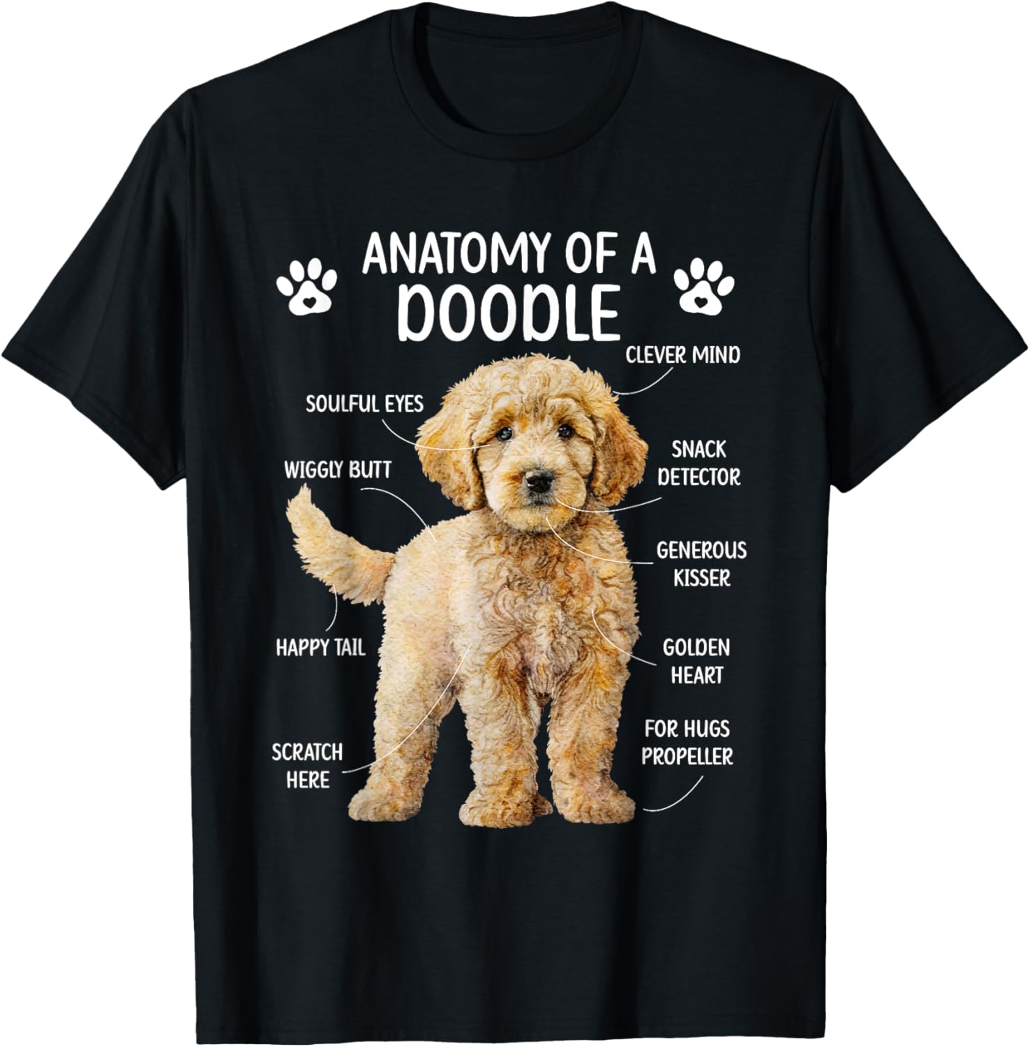 

Anatomy of A Doodle Dog Doodle Owner Goldendoodle Mom T-Shirt Unisex Summer Streetwear Tops Graphic T Shirts Camisetas 4XL