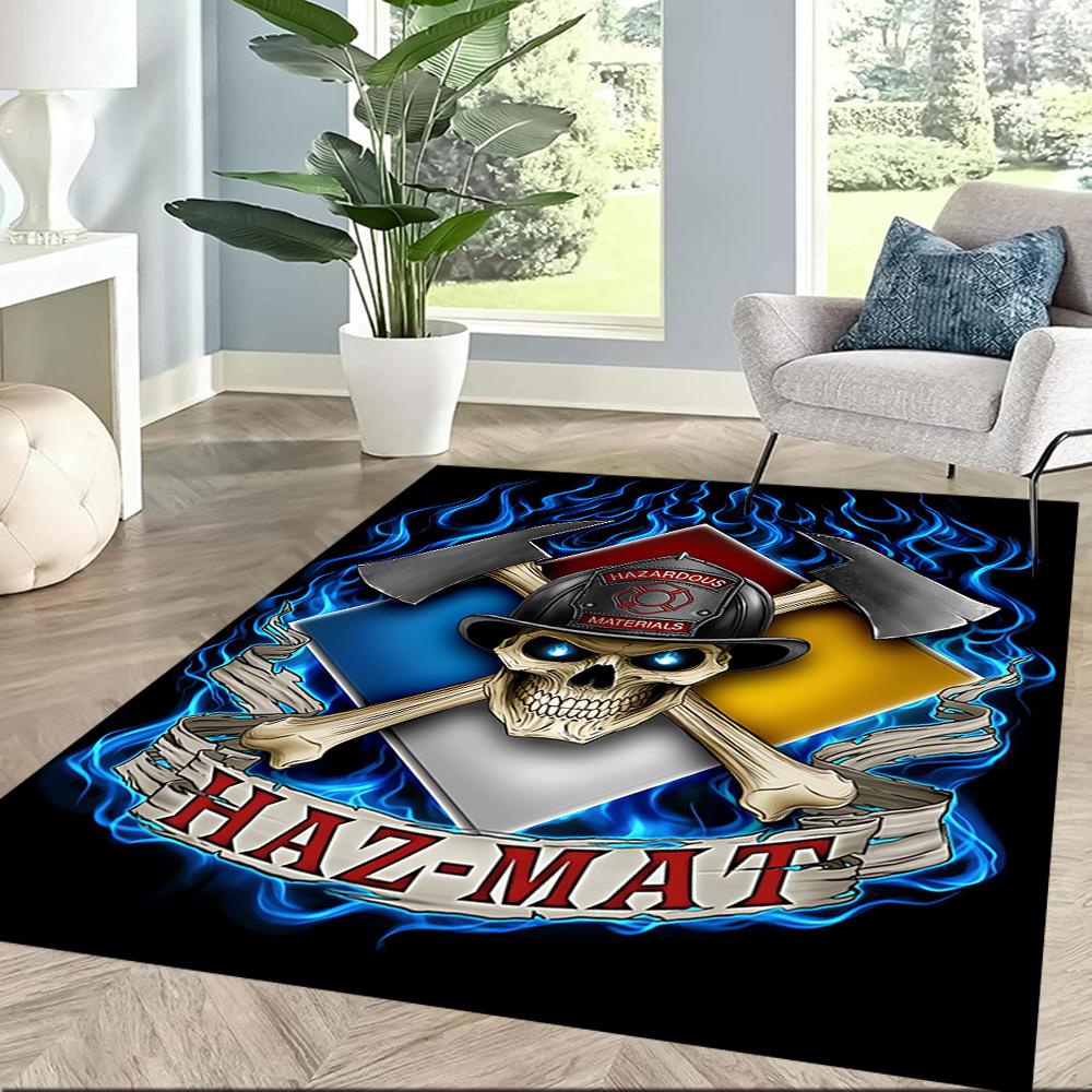 Haz-mat Skull And Axes Floor Mats for Living Room, Bedroom and Room Decoration Are Suitable for Gifts.