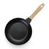 STAUB 24cm Enamel Frying Pan with Wood Handle, NUEVA SARTEN MANGO DE MADERA Redonda, 40511-951, Black, Perfect for New Homes [Parallel Import]