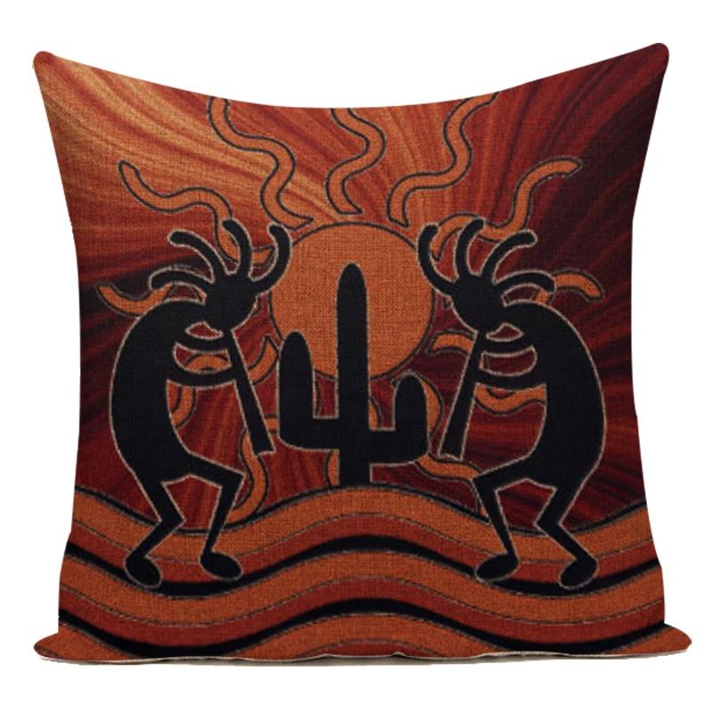 African Style Animal Elephant Geometric Polyester Pillow Covers Decorative Sofa Home Cushion Cover For Living Room Decoration