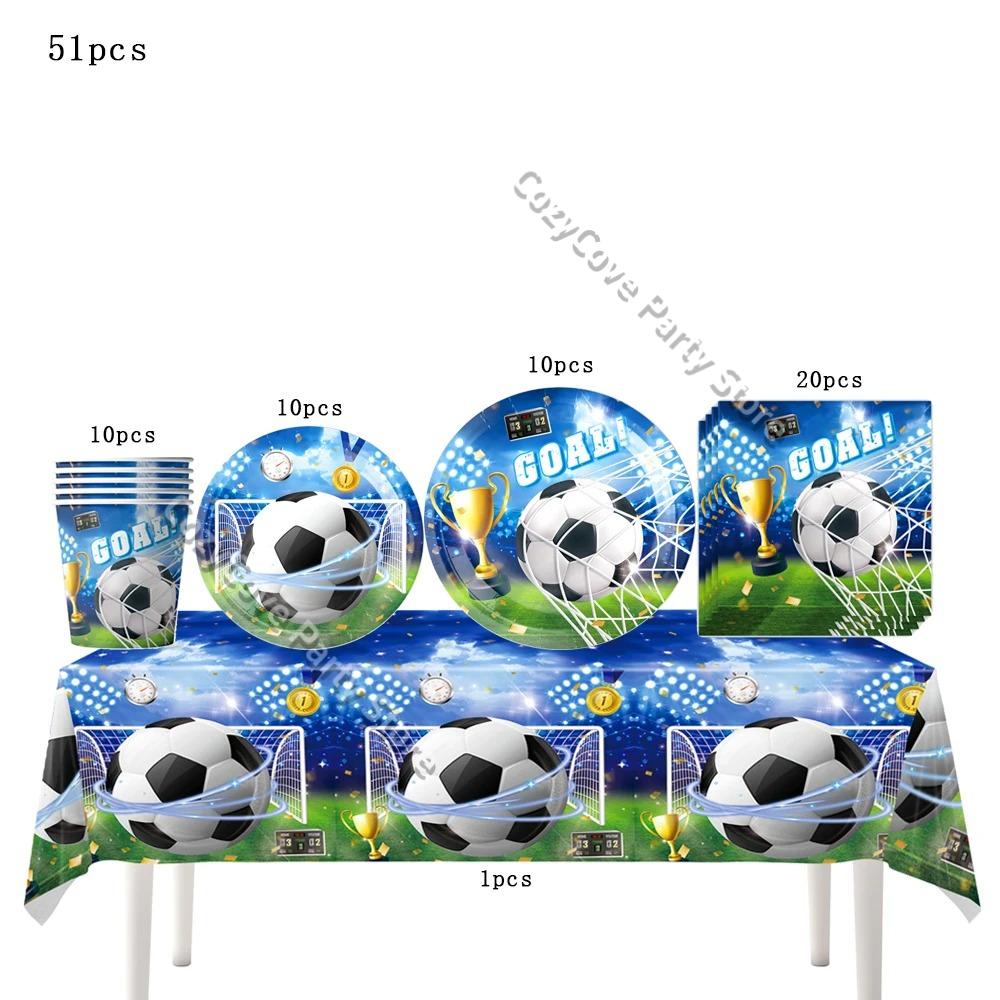 Football Birthday Decorations Soccer Theme Party Supplies Cup Plate Banner Balloons For Kids Boys Party Favor Gifts Photo Props