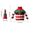 1Set Knitted Clothing Sweet Bottle Decoration Ambience Decoration Acrylic Christmas Red Striped Pattern Champagne Protector