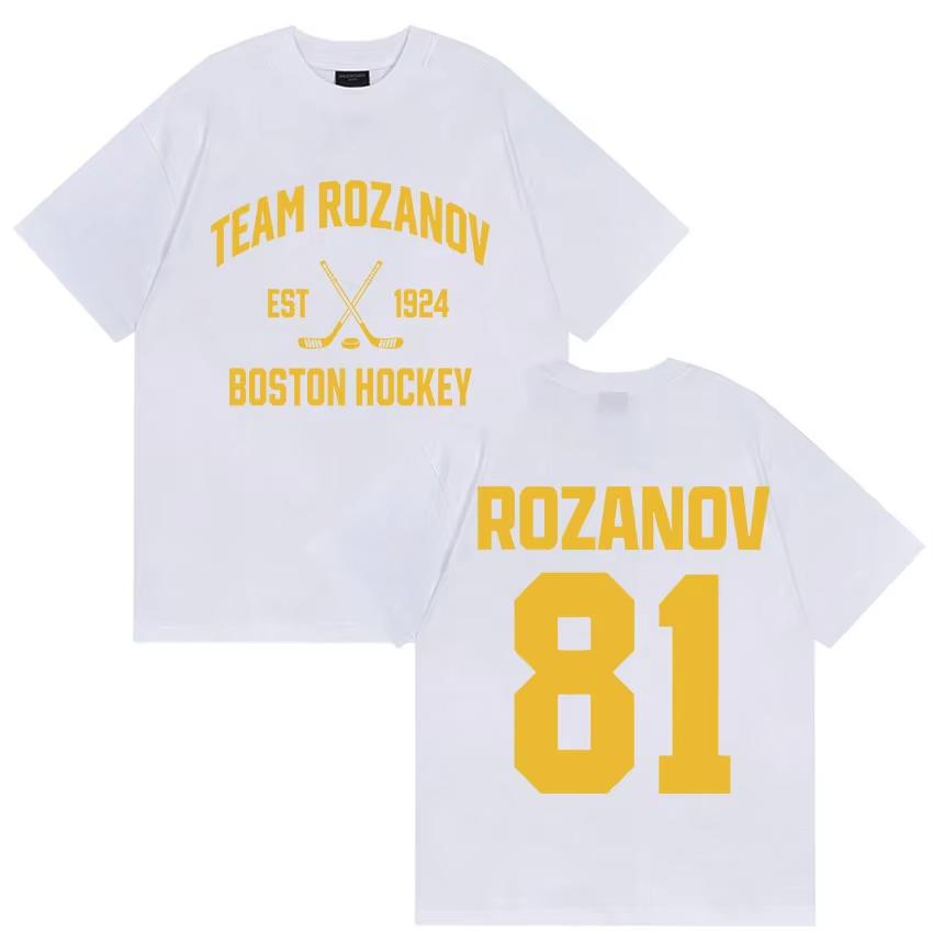 Heated Rivalry Unisex cotton Boston Raiders jersey shirt oversized ilya rozanov 81 graphics Unisex Women Short Sleeve Cheap Tshirt