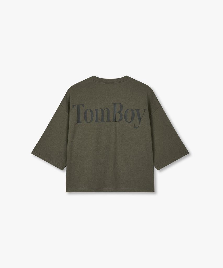 STUDIO TOMBOY Tomboy Back Print Short Sleeve T-Shirt_Khaki 9176322971