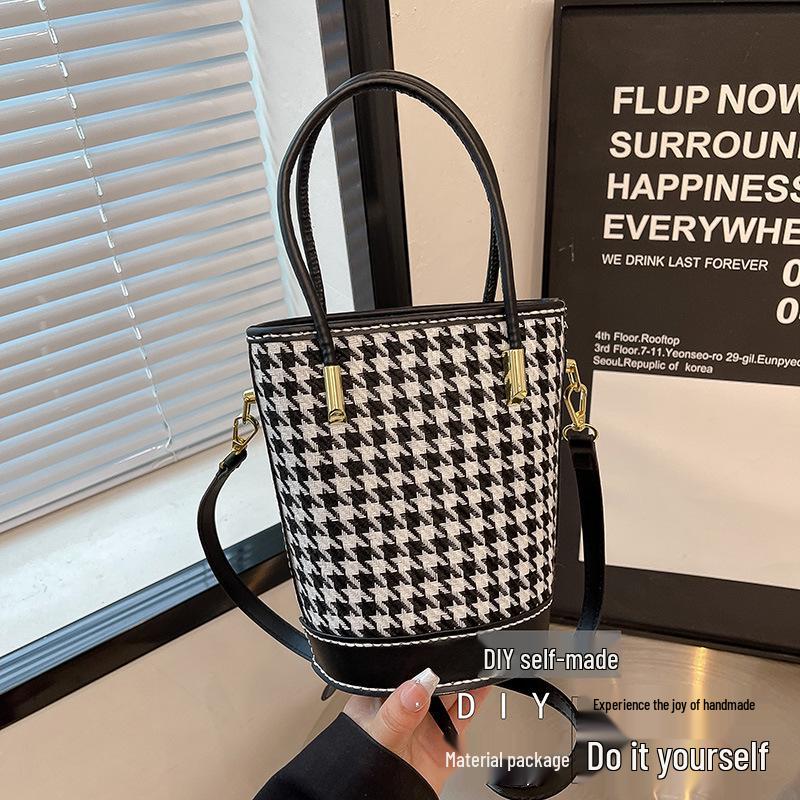 2025 DIY Song Brocade Fabric Large Bucket Shoulder Bag - Chinese Style