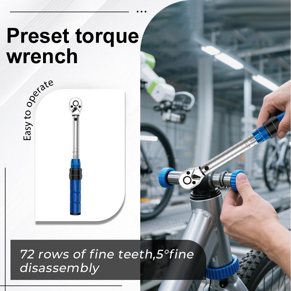 Preset Torque Wrench Kit 3/8" 1/4" 1/2" inch Adjustable Torque Wrench 72 Tooth Socket Wrench Mechanical  Repair Tool 5-350 N.m
