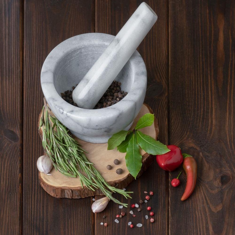 Marble spice mortar