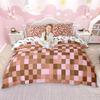 Homewish Kids Miner Game Duvet Cover Set For Boys Girls Geometric Plaid Quilt Cover SetColorful Grid Bedding Set
