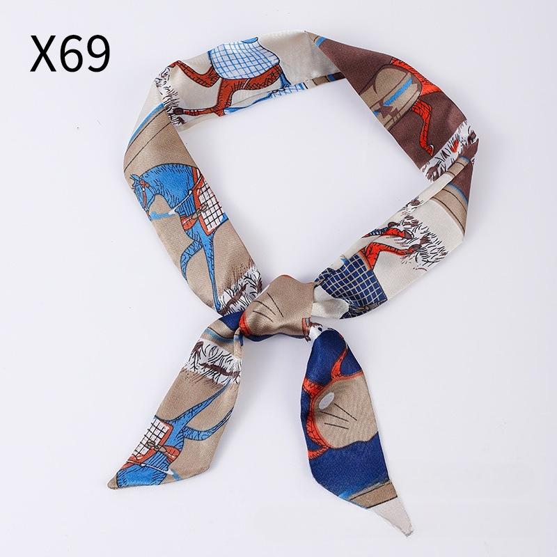 Skinny Silk Headband Scarf Women, Luxury Fashion Neckerchief Bag Scarf