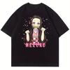 Demon Slayer Muichiro Tokito Mist Hashira Anime Graphic Black Oversized Cotton T Shirt Summer Streetwear for Men