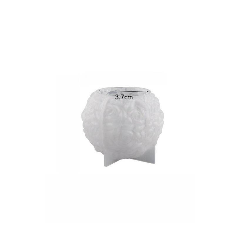 3-piece Set of Mini Rose Ball Candle Silicone Molds, Cast with Gypsum Resin Concrete, DIY Handicrafts for Home Decoration