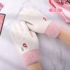 Love Warm Outdoor Cold and Warm Embroidered Knitted Gloves Student Fleece Thickened Autumn and Winter Ladies Touch Screen Gloves