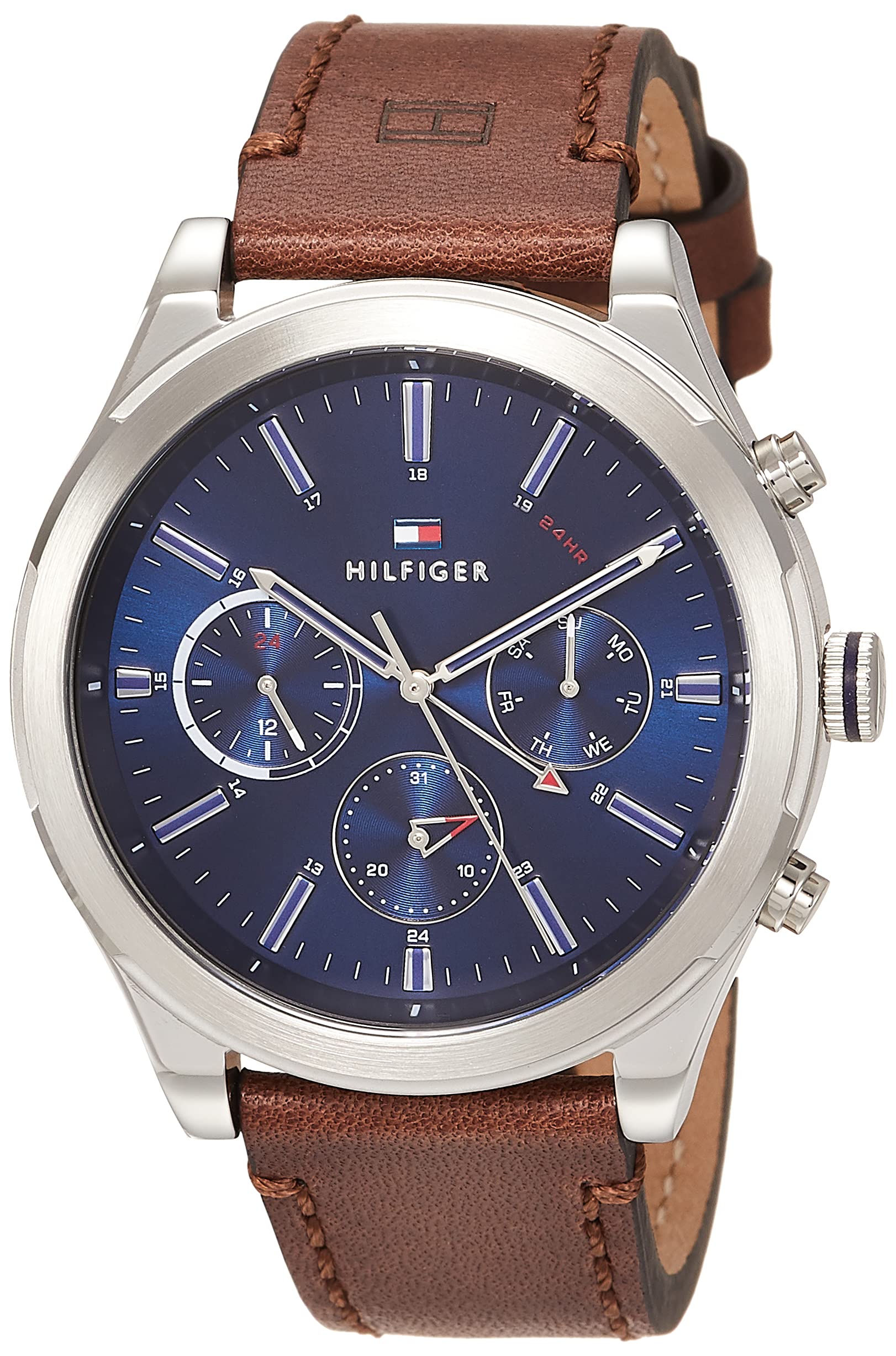 

Tommy Hilfiger Watch ASHTON 1791741 Blue Leather Belt Quartz Men s [Item]