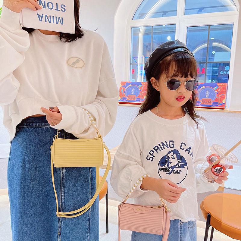 Trendy Mini Parent-child Shoulder Bag Fashionable Cute Pearl Bucket Bag Stylish Design