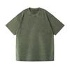 T-shirt Lavata Retrò Fiocco di Neve 230g, Stile Europeo e Americano, Puro Cotone, Vestibilità Larga Girocollo Pullover, T-shirt Uomo Pesante.