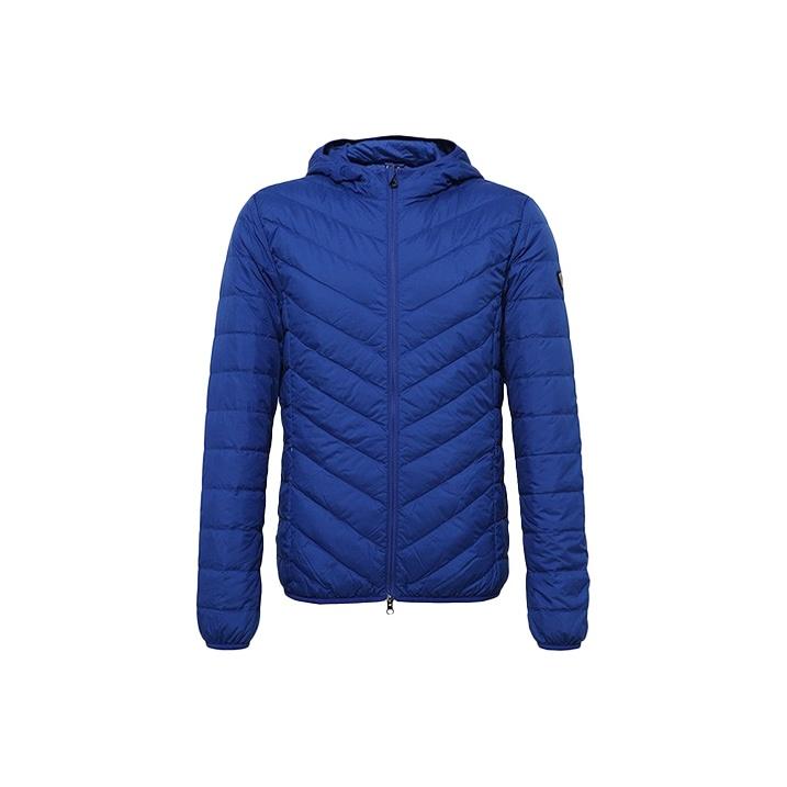 Emporio Armani EA7 Logo Hooded Down Jacket Men Jackets Blue 8NPB09-PNE1Z-1570 S