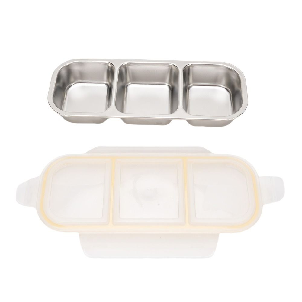 Wet Dry Meal Prep Container Portable Food Storage Durable 304 Stainless Steel Lunch Box  Home Use