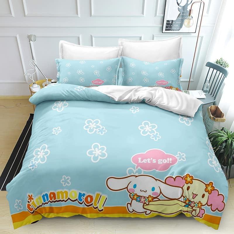 Cinnamoroll Kawaii Bedding Sets Cute Comforter Cover Bed Cover Duvet Cover Pillow Case 2-3 Pieces Sets Kids Adult Size