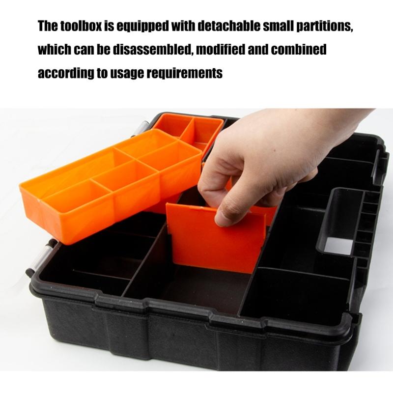 Transparent Plastic Tool Organizer Boxes Adjustable Compartments Secure Latches Ergonomic Handle for Hardware Accessories