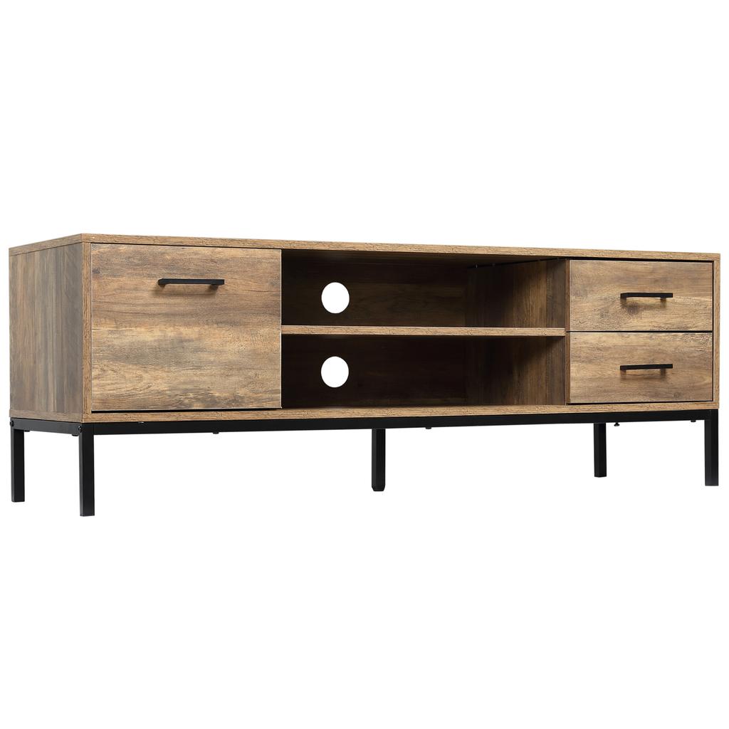 Light Industrial-Style TV Stand Cabinet - Brown/Black