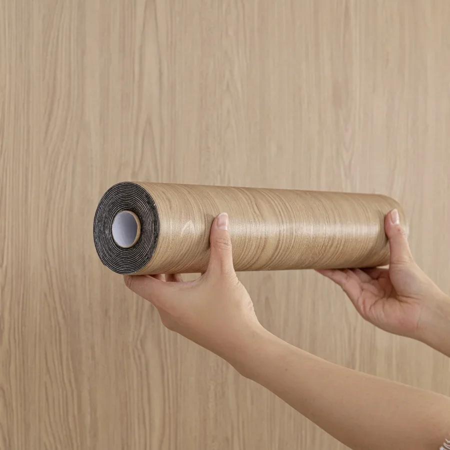 

3D Обои для пола с текстурой дерева Самоклеящаяся водонепроницаемая наклейка на стену Гостиная Кухня туалет метопа Домашний декор Наклейка на пол 40x300cm-1roll