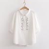 Cartoon Flower Loose Double-Layer Cotton Yarn Long Sleeves Artsy