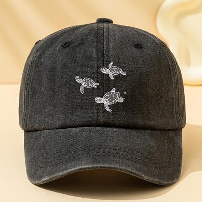 Turtle Print Unisex Baseball Cap with Adjustable Outdoor Casual Duckbill Cap Suitable for Outdoor Sports and Sun Protection
