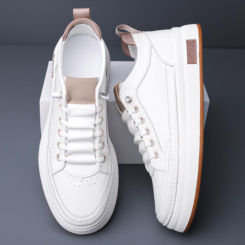 Fashion Fashion Casual Leather Mens Casual Shoes Non-Slip Walking Sneakers Outdoor Lightweight Skateboard Footwear Comfy Vulcanize Shoes