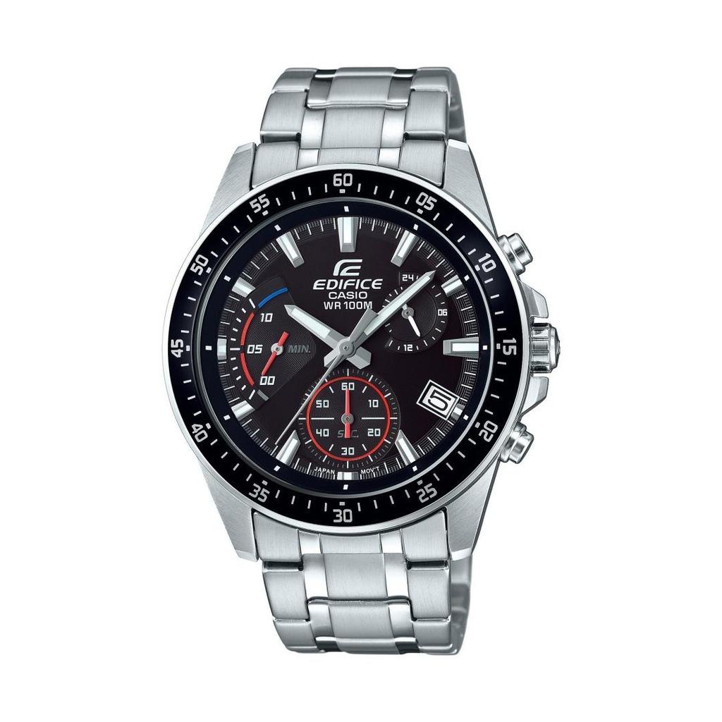 Casio Men's Edifice Analog Display Quartz Silver Watch, Silver/Black EFV-540D-1AVUDF