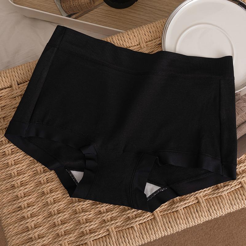 Women's Spring and Autumn Pure Cotton 7A Antibacterial Crotch Hips Mid Waist Flat Angle Underwear