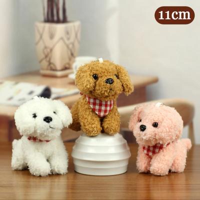 Cute Curly Hair Puppy Pendant Teddy Dog Plush Toy Keychain Super Cute Small Doll Gift Book Bag Small Dolls