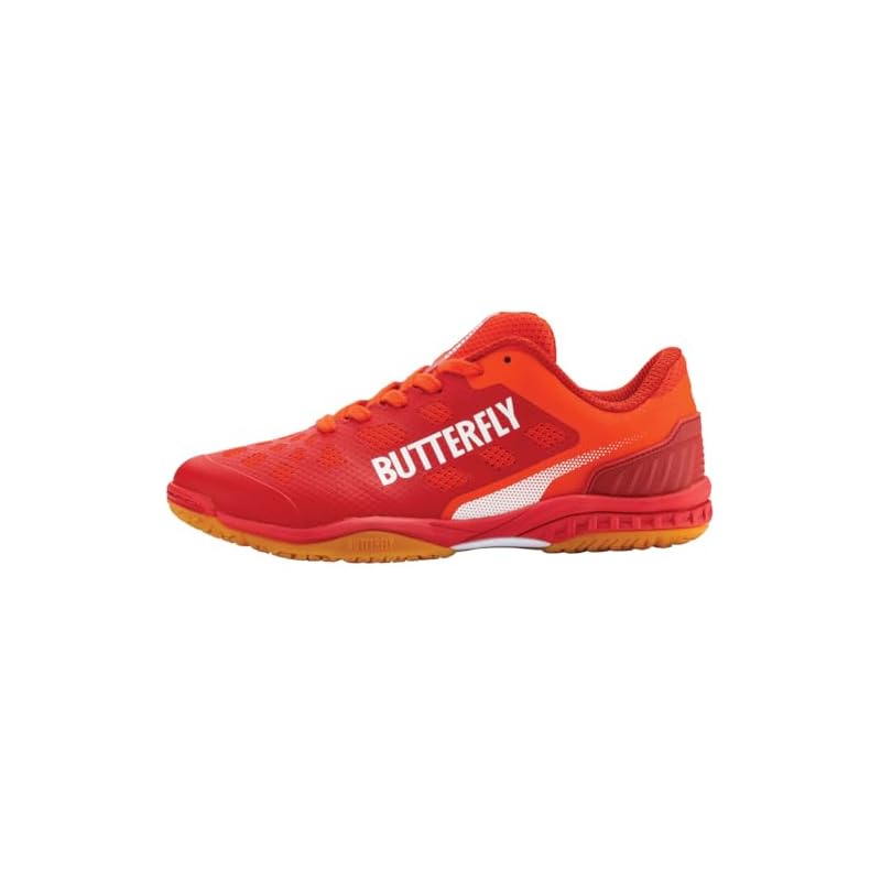 [Butterfly] Butterfly Table Tennis Shoes Lezoline Revalis - Breathable, Cushioned, High Grip, Anti-Twist - Flash Red, Size 24.5cm - 93710