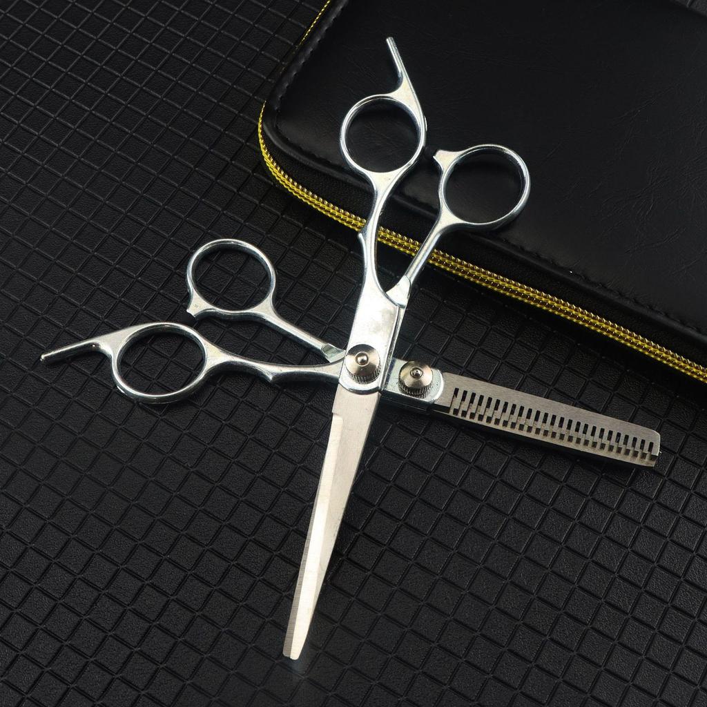 Slanted Tail Carbon and Stainless Steel Hairdressing Scissors and Thinning Shears