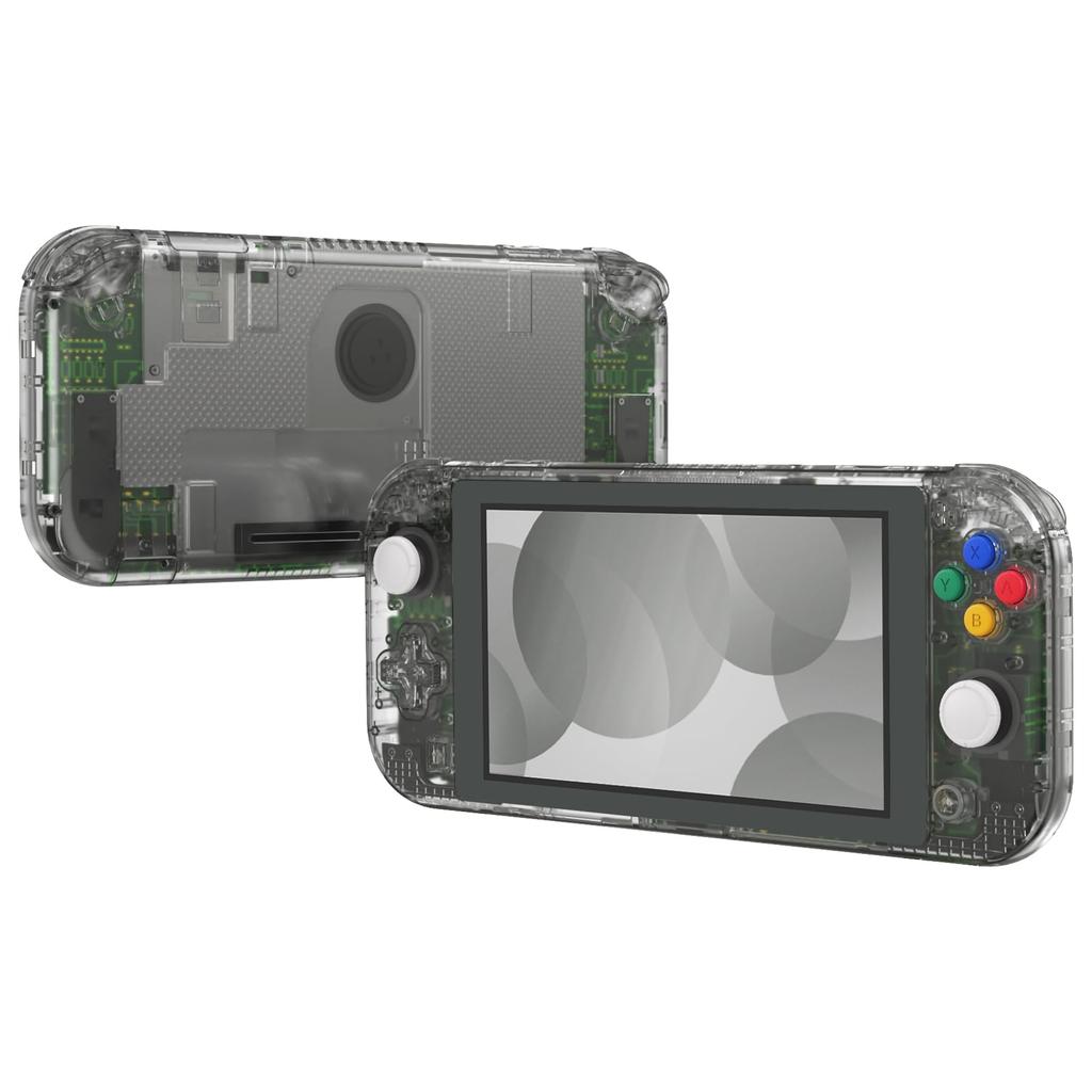 eXtremeRate DIY Compatible Case Shell Made of Clear Material for Compatible with Switch Nintendo Switch Light Controller Repair Kit with Custom Case